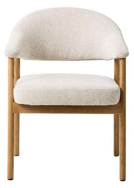 Krémszínű tölgyfa karfás étkezőfotel szett 2 db-os Elk – Unique Furniture