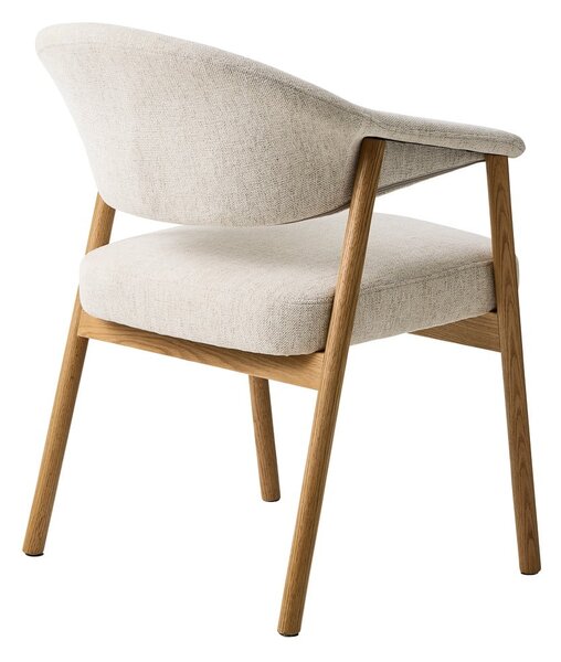 Krémszínű tölgyfa karfás étkezőfotel szett 2 db-os Elk – Unique Furniture