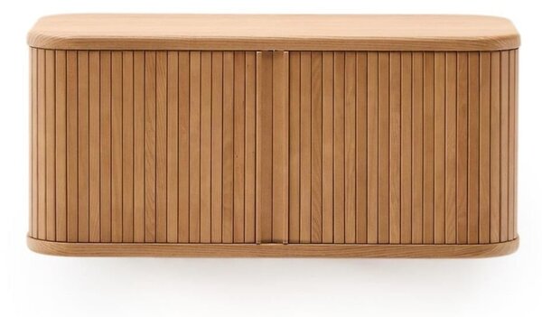 Natúr színű fali mosdó alatti szekrény kőrisfa dekorral 90x40 cm Mailen – Kave Home