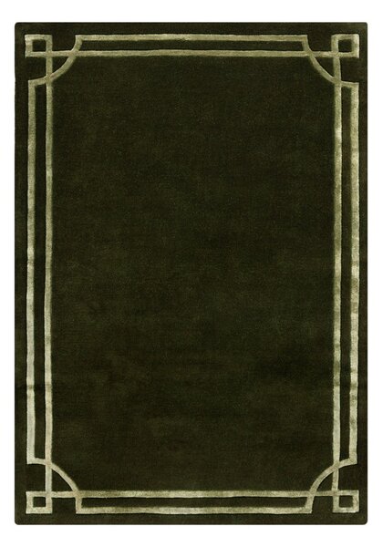 Sötétzöld kézi szövésű gyapjú szőnyeg 160x230 cm Gatsby – Flair Rugs