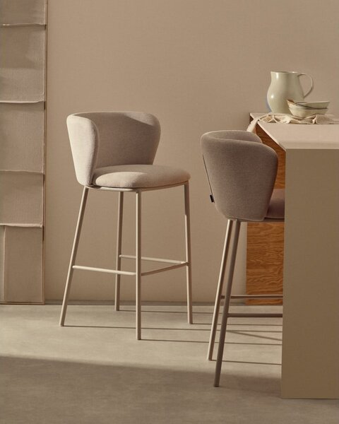 Bézs bárszék (ülésmagasság 65 cm) Ciselia – Kave Home