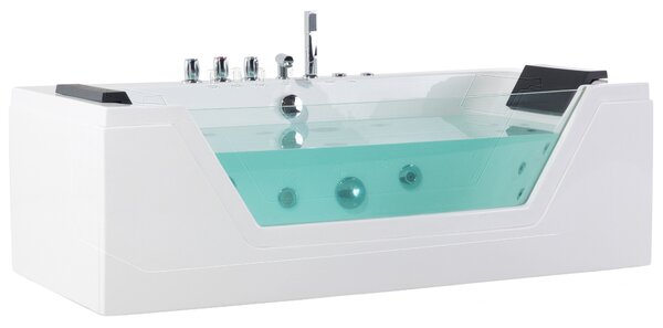Sarok hidromasszázs kád LED világítással SAMANA 153 x 71 cm Fehér