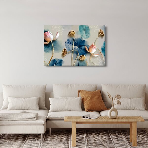 Kép virággal (90x60 cm)