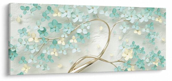 Kép - Arany virágzó fa (120x50 cm)
