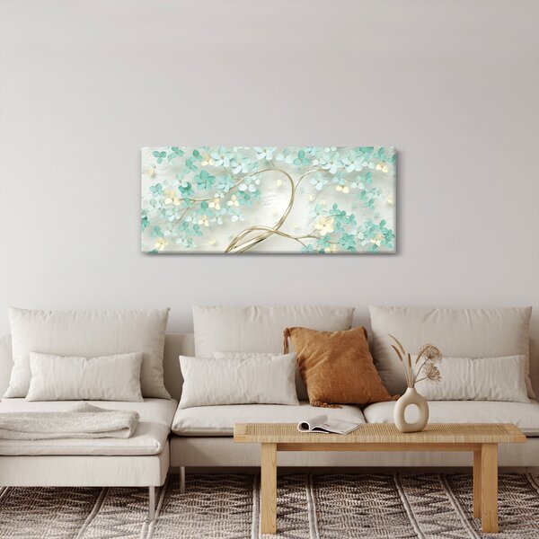 Kép - Arany virágzó fa (120x50 cm)