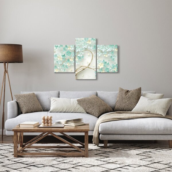 Kép - Arany virágzó fa (90x60 cm)