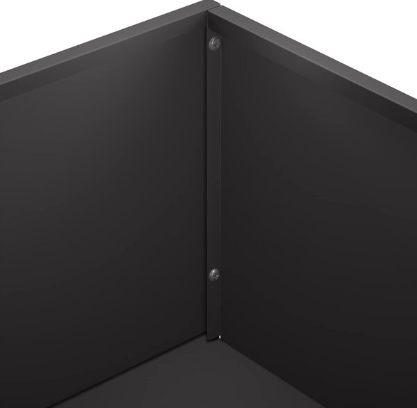 VidaXL Kerti cserép 2 db Fekete 80 x 20 x 49 cm Hidegen hengerelt acél