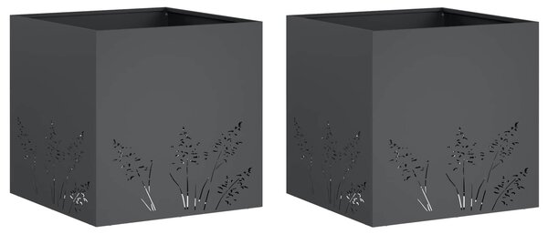 VidaXL Kerti cserép 2 db Antracitszürke 50 x 50 x 49 cm