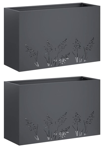 VidaXL Kerti cserép 2 db Antracitszürke 80 x 20 x 49 cm