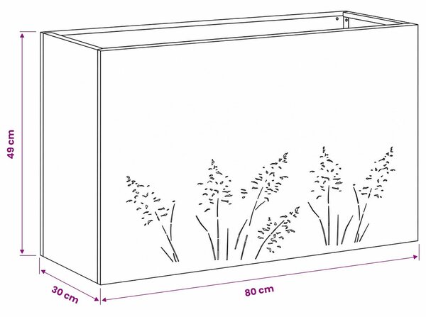 VidaXL Kerti cserép 2 db Ezüst 80 x 30 x 49 cm Horganyzott Acél