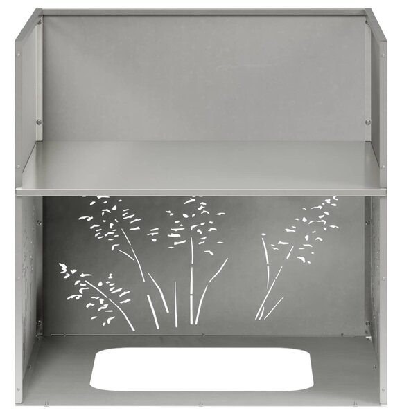 VidaXL Kerti cserép 2 db Ezüst 50 x 50 x 49 cm Rozsdamentes Acél