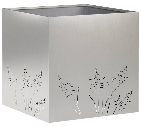 VidaXL Kerti cserép 2 db Ezüst 50 x 50 x 49 cm Rozsdamentes Acél