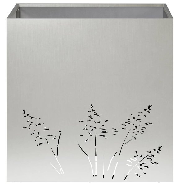 VidaXL Kerti cserép 2 db Ezüst 50 x 50 x 49 cm Rozsdamentes Acél