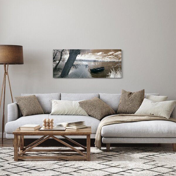 Egy csónak képe a tavon (120x50 cm)