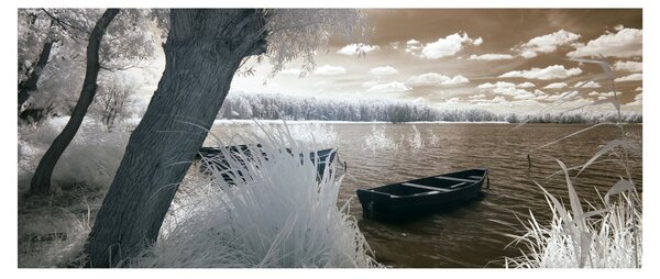 Egy csónak képe a tavon (120x50 cm)