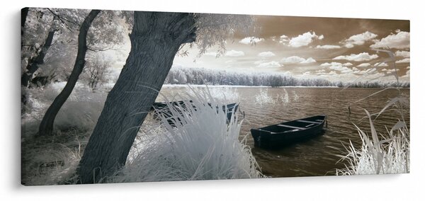 Egy csónak képe a tavon (120x50 cm)