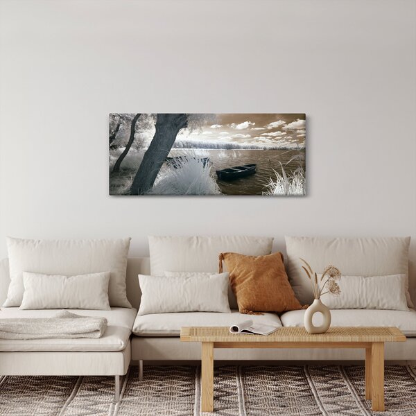 Egy csónak képe a tavon (120x50 cm)
