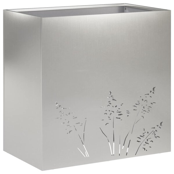 VidaXL Kerti cserép 2 db Ezüst 50 x 30 x 49 cm Rozsdamentes Acél