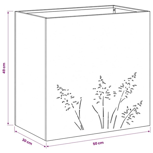 VidaXL Kerti cserép 2 db Ezüst 50 x 30 x 49 cm Rozsdamentes Acél