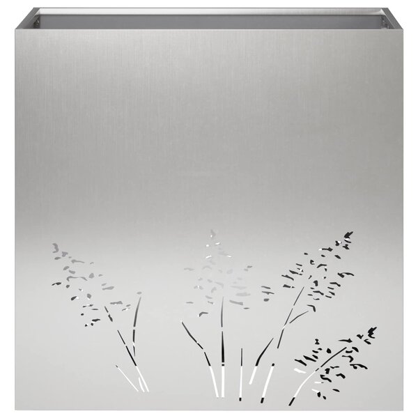 VidaXL Kerti cserép 2 db Ezüst 50 x 30 x 49 cm Rozsdamentes Acél