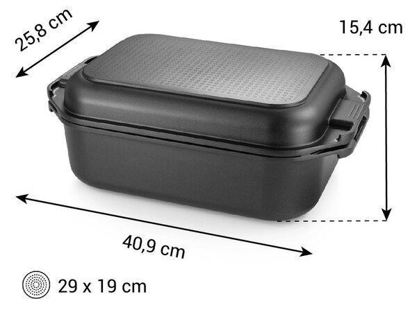 GrandCHEF sütőedény fedővel 40 x 26 cm