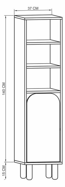 Hanah Home Többfunkciós szekrény Sapphire Oak Parma 1 - Sapphire Oak