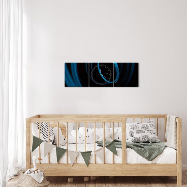 Kék vonal képe (órával) (90x30 cm)