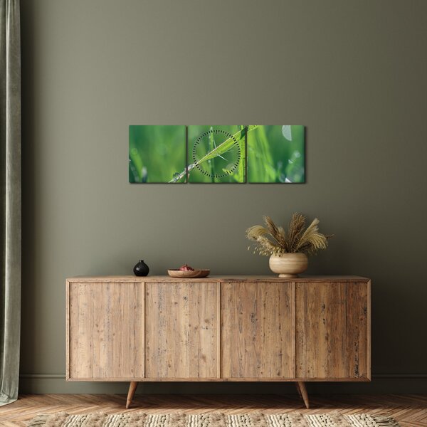 Harmat cseppek képe (órával) (90x30 cm)