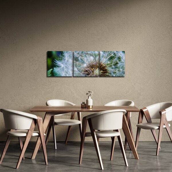 Elvirágzott pitypang képe (órával) (90x30 cm)