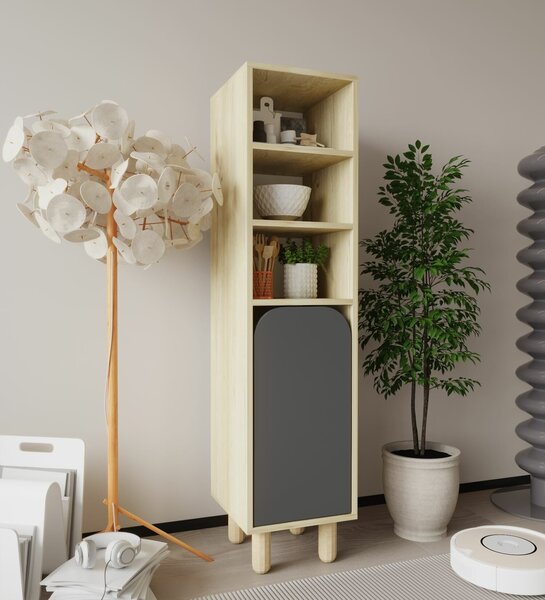 Hanah Home Többcélú szekrény Sapphire Oak Anthracite Parma 1 - Sapphire Oak, Antracit