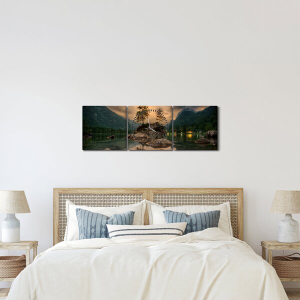 Gyönyörű tájkép (órával) (90x30 cm)