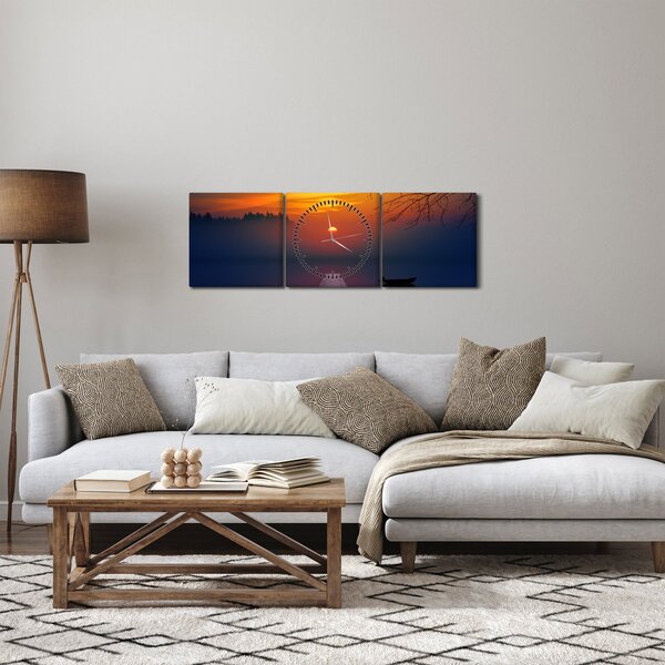 Híd képe naplementekor (órával) (90x30 cm)