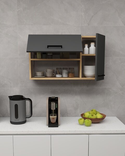 Hanah Home Multi Purpose Cabinet Sapphire Oak Anthracite Akasya - Sapphire Oak, Anthracite