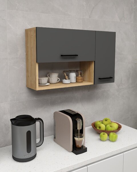 Hanah Home Multi Purpose Cabinet Sapphire Oak Anthracite Akasya - Sapphire Oak, Anthracite
