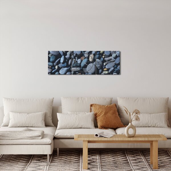 Kavicsos kép (órával) (90x30 cm)