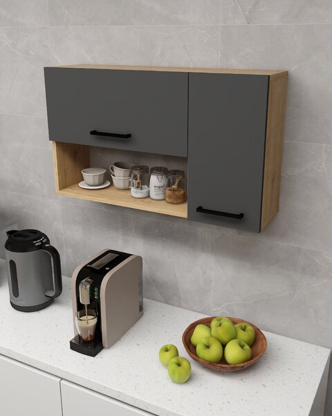 Hanah Home Multi Purpose Cabinet Sapphire Oak Anthracite Akasya - Sapphire Oak, Anthracite