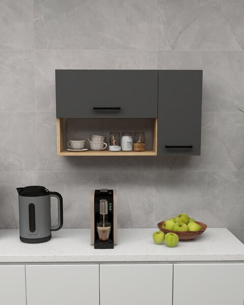 Hanah Home Multi Purpose Cabinet Sapphire Oak Anthracite Akasya - Sapphire Oak, Anthracite