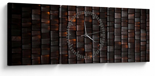 Modern absztrakt kép (órával) (90x30 cm)