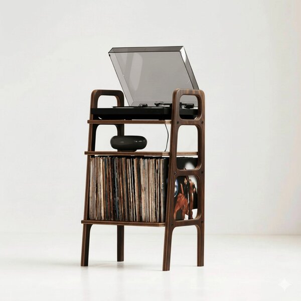 Hanah Home Record Player Stand Walnut CPT4650-50