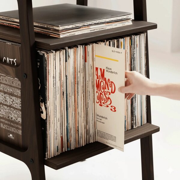 Hanah Home Record Player Stand Walnut CPT4650-50