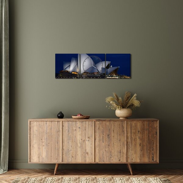Sydney éjszakai kép (órával) (90x30 cm)