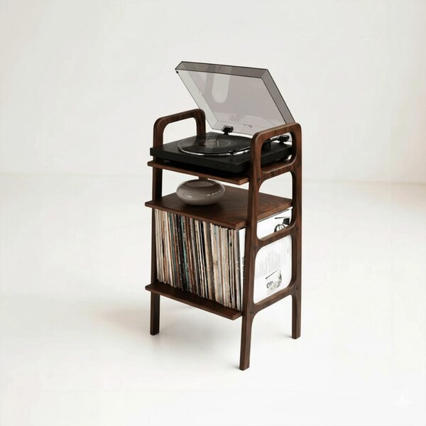 Hanah Home Record Player Stand Walnut CPT4650-50