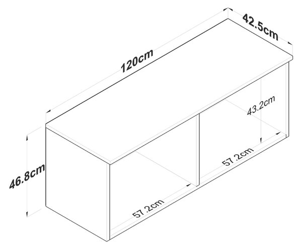 Hanah Home Többcélú szekrény Dió Fehér BA120 - 2670