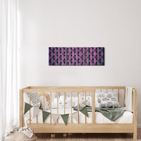 Lila textúrás kép (órával) (90x30 cm)