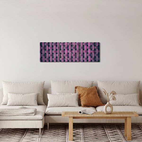Lila textúrás kép (órával) (90x30 cm)