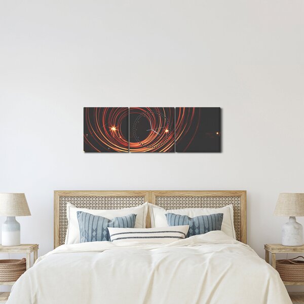 Absztrakt vonalak képe (órával) (90x30 cm)