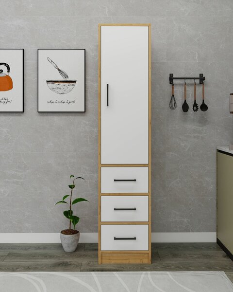 Hanah Home Multi Purpose Cabinet Sapphire Oak White Modera - Sapphire Oak, White