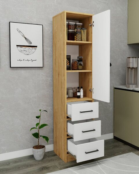 Hanah Home Multi Purpose Cabinet Sapphire Oak White Modera - Sapphire Oak, White
