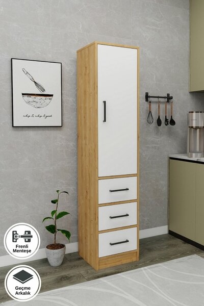 Hanah Home Multi Purpose Cabinet Sapphire Oak White Modera - Sapphire Oak, White