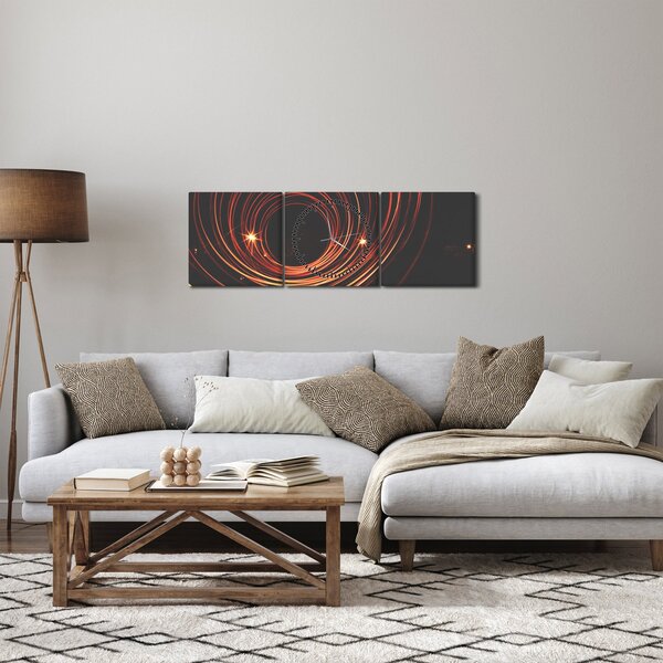 Absztrakt vonalak képe (órával) (90x30 cm)